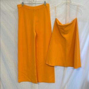 NWTs Zara Fun Orange Women's Knit Two-piece